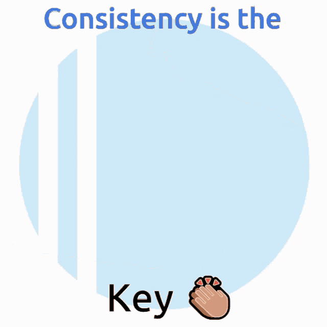 two hands holding keys with the words consistency is the key