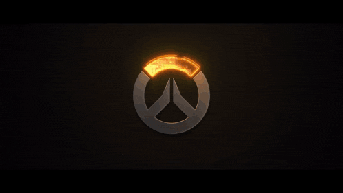 the overwatch logo is shown on a dark background