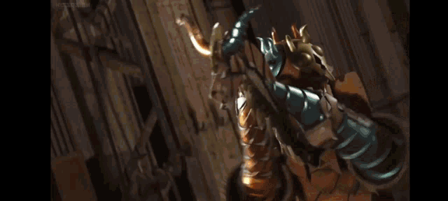 a cartoon character with a crown on his head is fighting another character in a room .