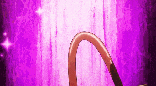 a purple background with a snake 's tail coming out of it