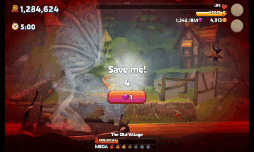 a screenshot of a video game says save me