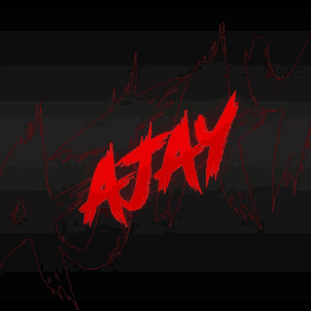 a black background with red letters that say ajax