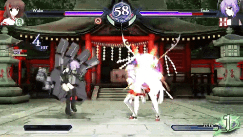 a video game is being played with two girls and the number 58 is on the screen