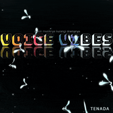 a black background with the words voice vibes floating in the air