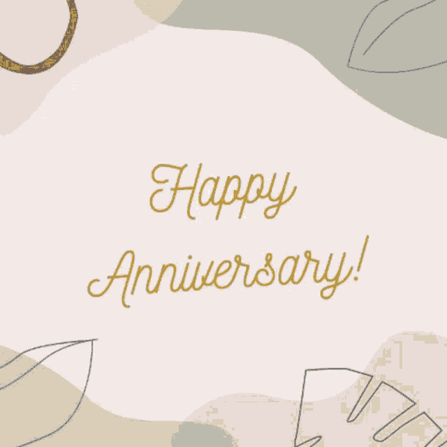 a happy anniversary greeting card with a circle in the middle