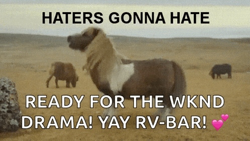 a poster that says haters gonna hate ready for the wknd drama