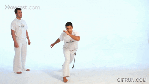 a gif from howcast.com shows a man doing karate