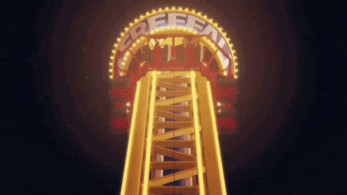 a roller coaster with a sign that says freefall
