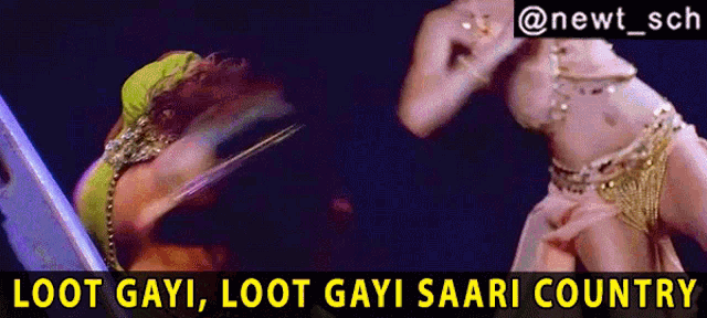 a picture of a belly dancer with the caption loot gayi