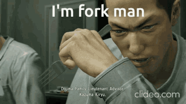 Im Fork Man Yakuza GIF - Im Fork Man Yakuza Fork GIFs