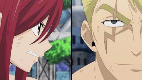 a man and a woman are looking at each other with their eyes closed