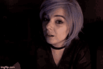 a woman with purple hair says or did i train mad eye