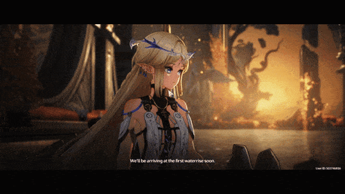 a screenshot of a video game says we 'll be arriving at the first waterline soon