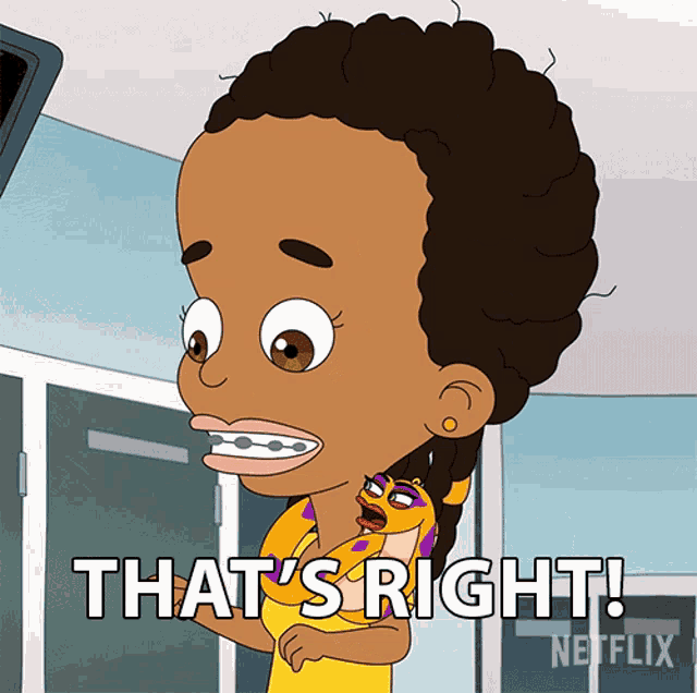 a cartoon of a girl says that 's right