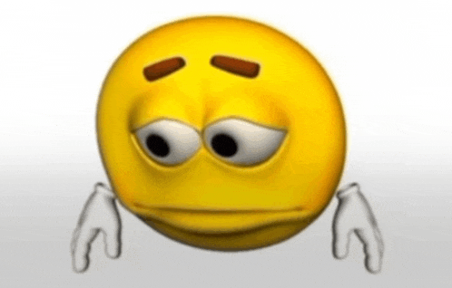 a yellow smiley face with a sad look on it 's face