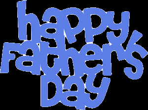 a blue sign that says happy father 's day on it