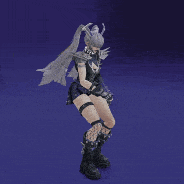 a 3d model of a girl with wings and spikes