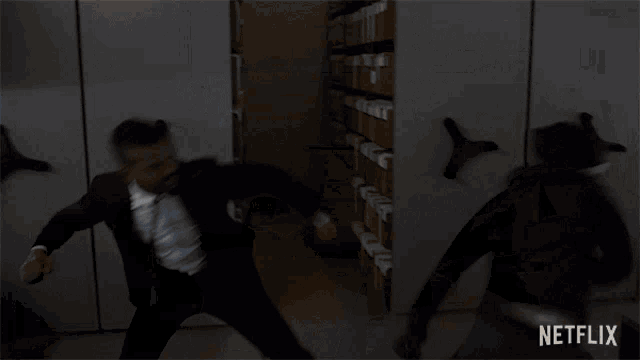 a netflix advertisement shows a man falling on his back