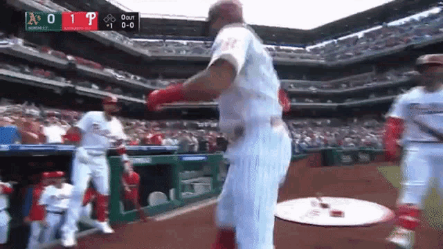 a baseball game is going on and the score is 0-1