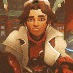 a cartoon character is smiling and wearing a white jacket