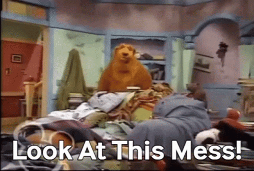 Bear In The Big Blue House Look At This Mess GIF - Bear In The Big Blue House Look At This Mess Mess GIFs