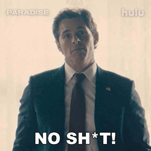 a man in a suit and tie says no shot