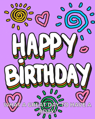 a birthday card that says happy birthday what a great day to have a bday !