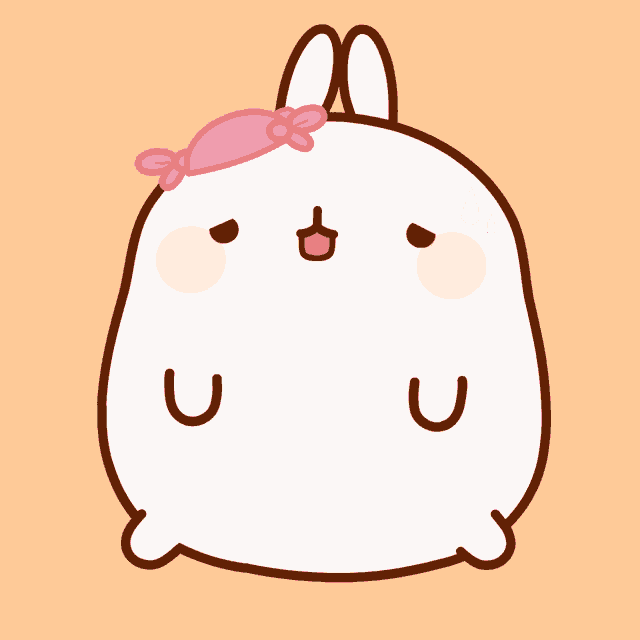 a cartoon of a bunny with a pink bow on its head