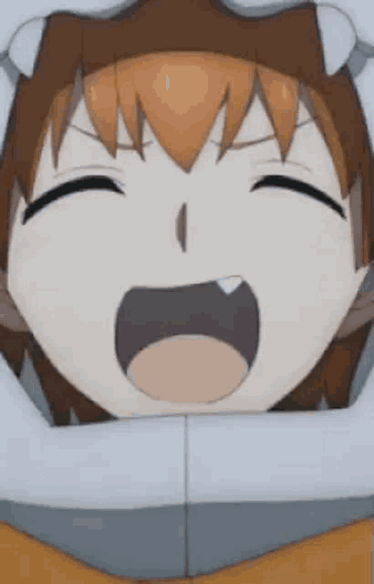 a close up of a cartoon character with his mouth open