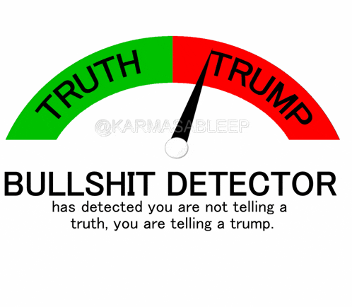 a bullshit detector has detected you are not telling a truth , you are telling a trump