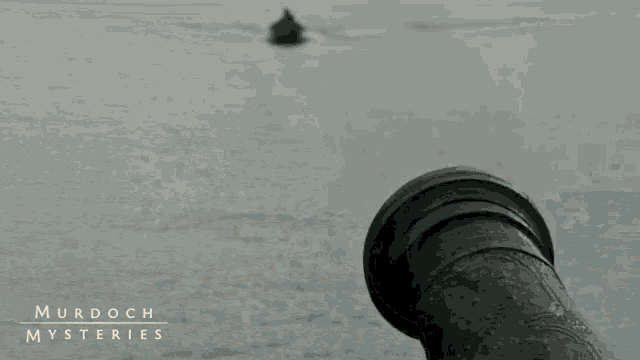a poster for murdoch mysteries shows a boat in the distance