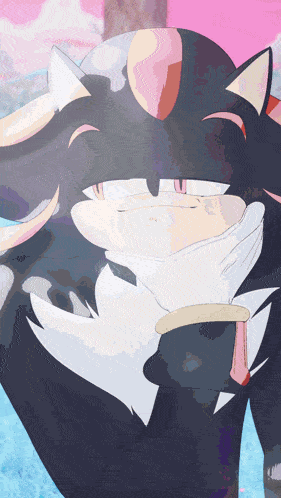 a close up of a shadow the hedgehog with a scarf around his neck