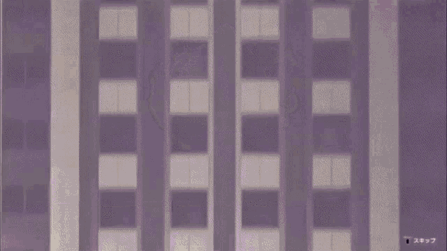a man is standing in front of a purple lightning bolt with chinese writing on the bottom right corner .