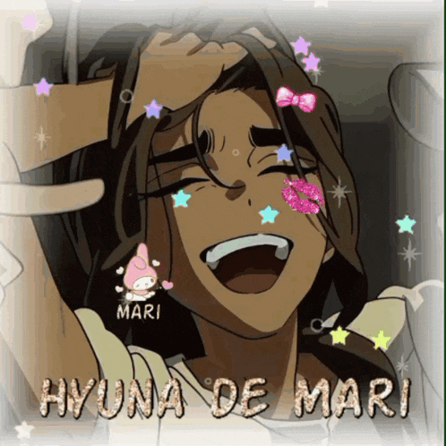 a picture of a person with the name hyuna de mari written on it