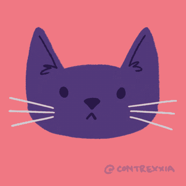 a pink background with a purple cat and the name contrexxia on the bottom