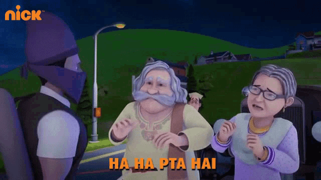 a cartoon scene from nick shows a man and two women laughing