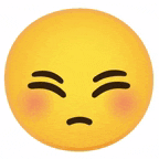 a yellow smiley face with its eyes closed and a sad expression .