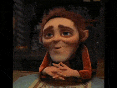a close up of a cartoon character 's face with the letter a on the bottom left