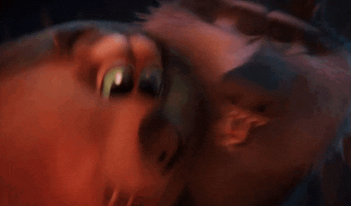 two cartoon animals are looking at each other with the words awwwwwww written on the bottom