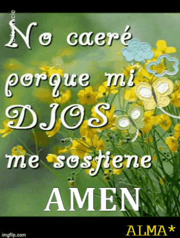 a picture of yellow flowers with the words " no caere porque mi dios me sostiene amen " on it