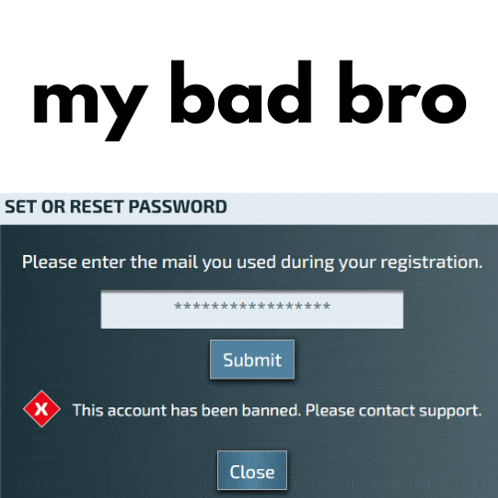 a set or reset password screen with a submit button