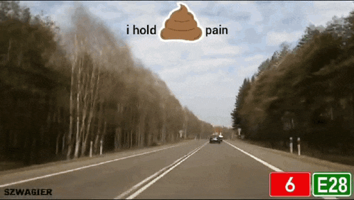 a picture of a highway with the words i hold pain on it