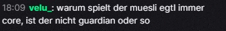 a black background with white text that says core ist der nicht guardian oder so