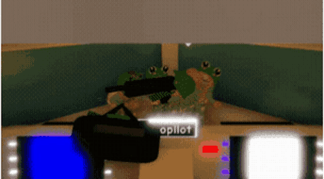 a frog holding a gun in a video game with the name opilot on the bottom