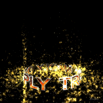 the word try is surrounded by a circle of fireworks