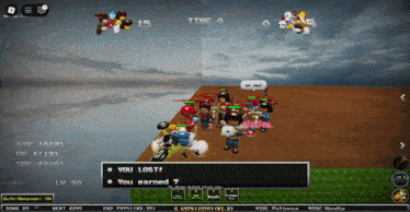 a screenshot of a video game with a message that says " you lost "