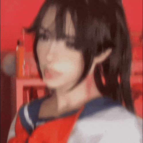 a blurry picture of a woman with long hair