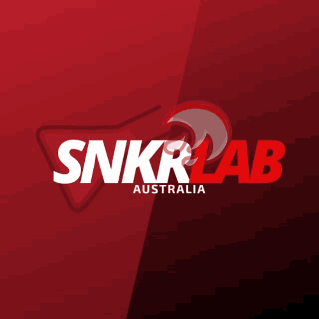 a logo for snkrlab australia is shown on a red background