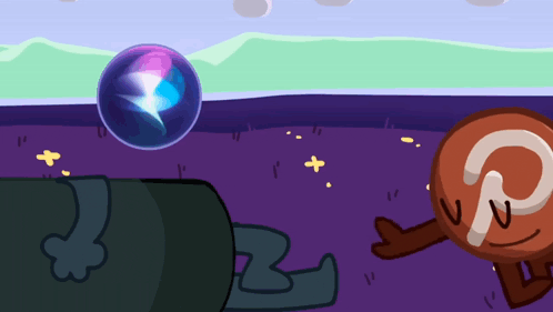 a cartoon drawing of a cannon and a sphere with the letter p on it