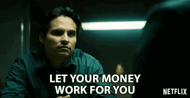 a man says let your money work for you in a netflix advertisement
